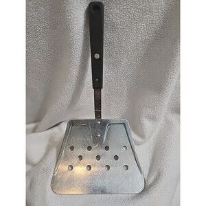 Ekco Forge Vtg. Flipper Lifter Wide Spatula Black Handle Stainless Steel USA BIG